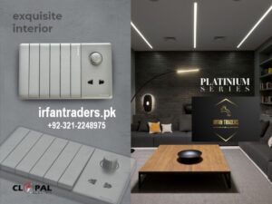 Clopal Electric Switches Socket Platinum Grey color price Karachi