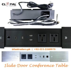 Clopal Slide Door Conference Table Technology Box with Wires