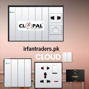 White Electric Switches Socket Cloud Series Clopal Karachi