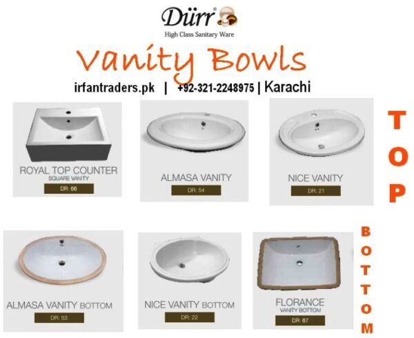 vanity bowl Prices durr ceramics karachi Top Bottom Counter