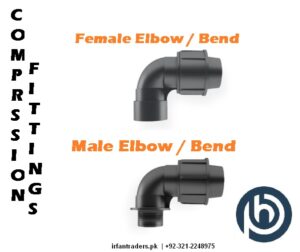 Male Female thread Elbow Bend Compression Fitting Hydroplast PP PE